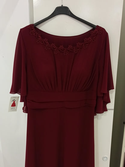Vestido de Fiesta Largo Lienz,Talla Grande con Escote de Encaje-Vista en percha