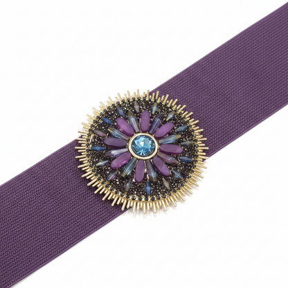 Cinturón de Fiesta Morado con Pedrería