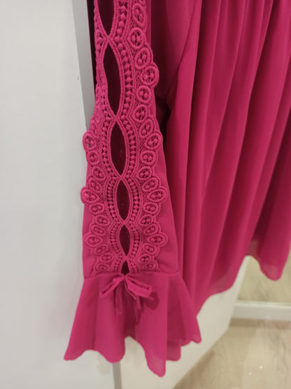 Blusa de fiesta manga larga con crochet