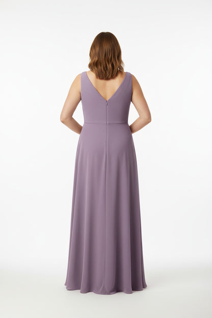 Vestido Fiesta Lila Portland-Talla Grande con Bordados