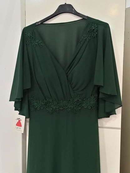 Vestido Largo de Fiesta Liria-con Capa y Encaje