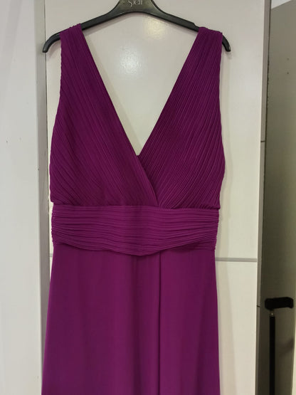 Vestido de Fiesta Largo Jaipur-Talla Grande con Escote pico y Abertura en la Falda