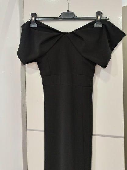 Escote Vestido de Fiesta Largo Elgin Bardot Sirena negro-Vista en percha