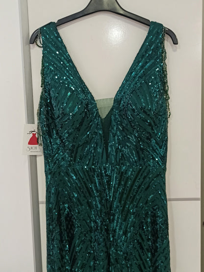 Vestido de Fiesta Sirena Aliste-con Lentejuelas y Pedrería