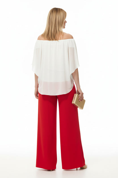 espalda blusa de fiesta blanca con collar para invitadas