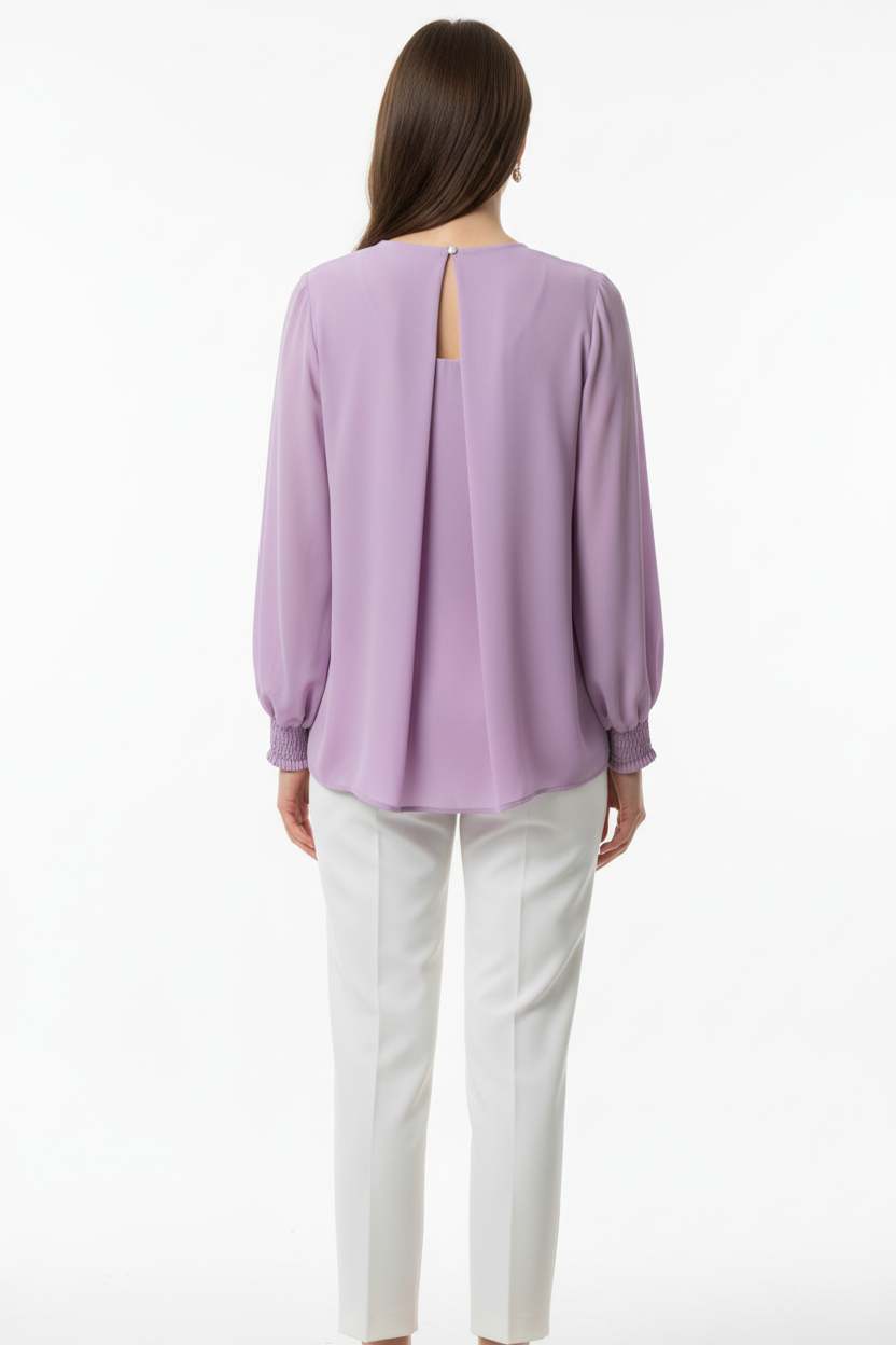 Blusa de Fiesta Collar lila-Vista trasera