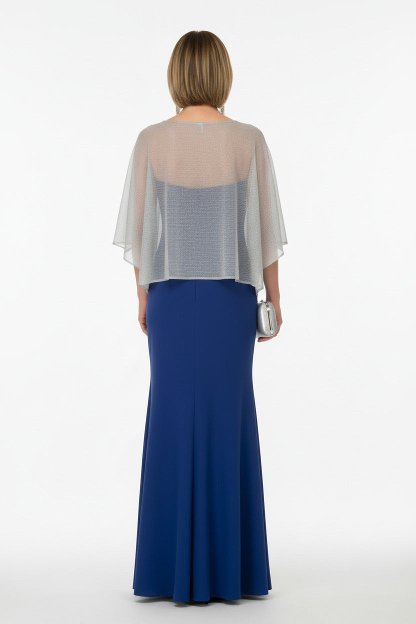 espalda capa para vestidos de fiesta plata