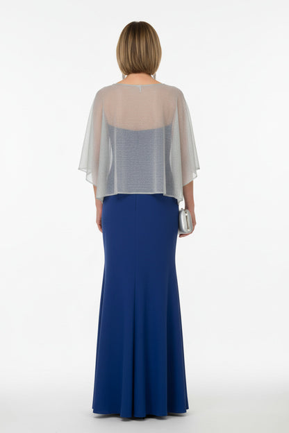 espalda capa para vestidos de fiesta plata