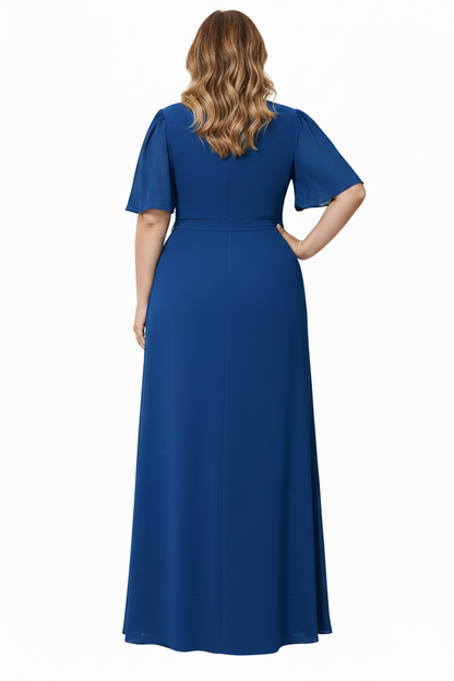 Vestido Ancora azul talla grande vista espalda