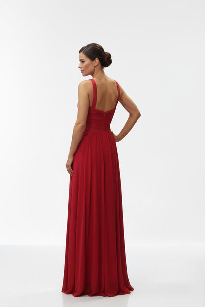 Vestido Largo de Fiesta Paris - Escote Halter con Brillos y Abertura Lateral
