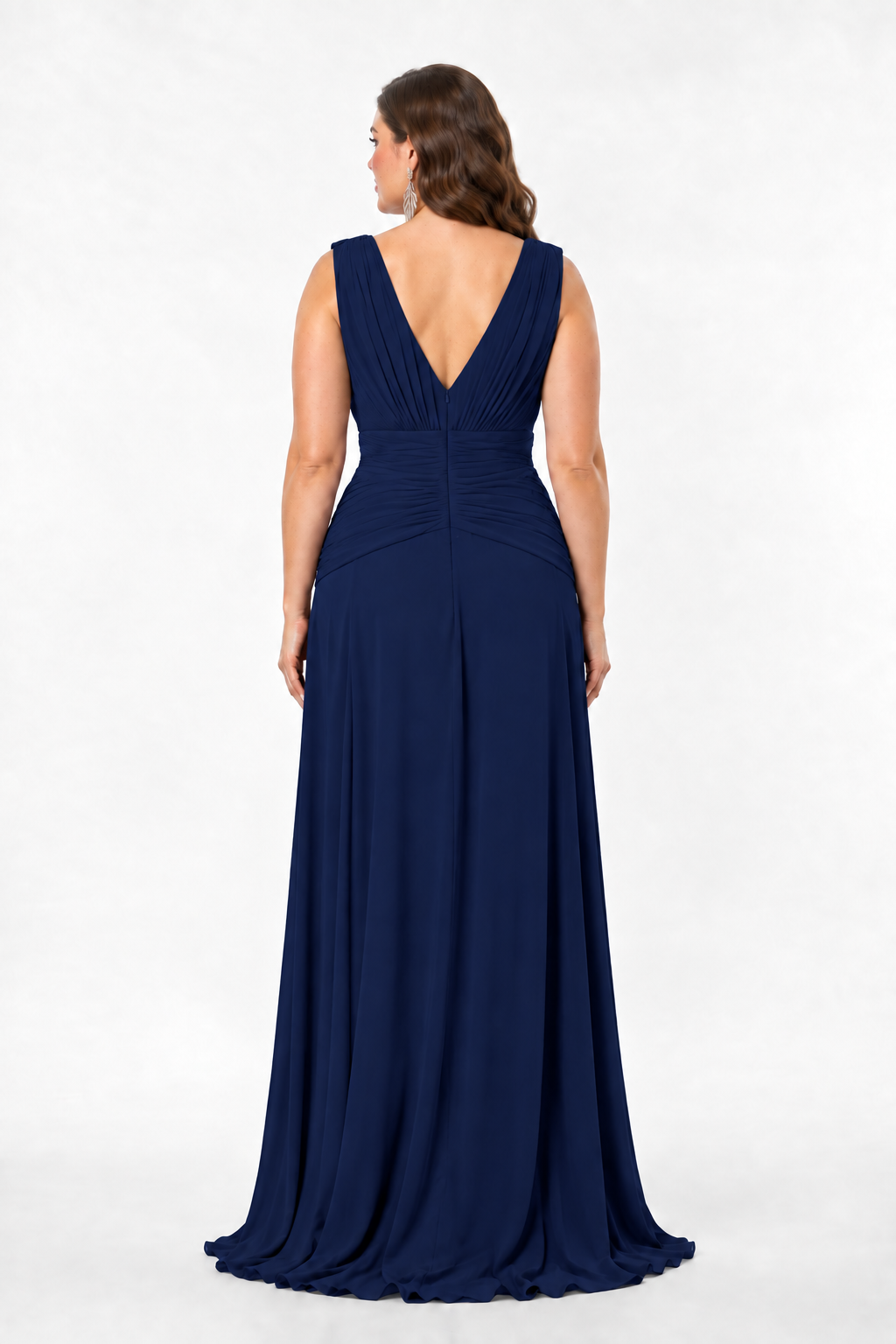 Vestido Largo Mildura- Con Hombreras y Abertura en la Falda