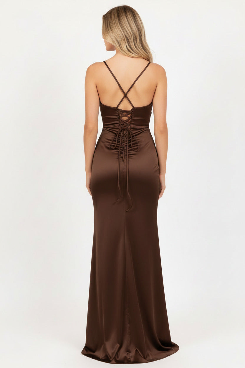 Espalda Vestido fiesta sirena Graz espalda corset -Vista trasera