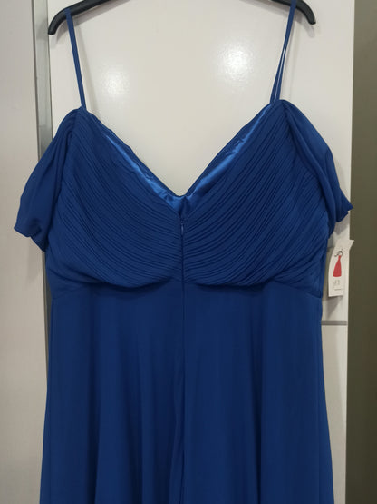 espalda Vestido de Fiesta Largo Carcasone-Talle Grande Escote Corazón azul