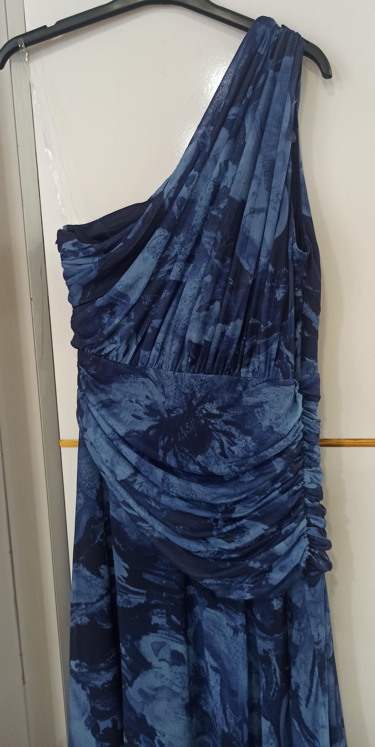Vestido de fiesta estampado Xian - Escote asimétrico