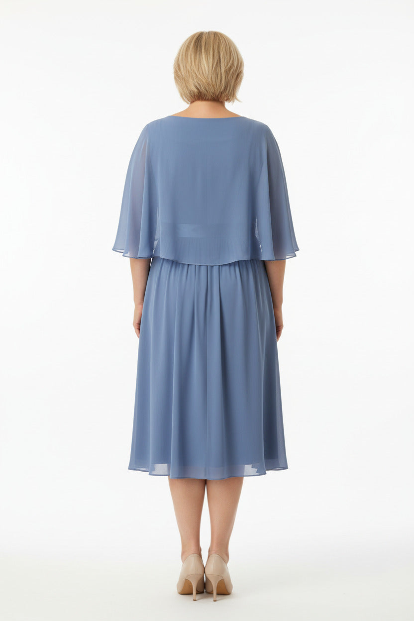 esplada vestido de ceremonia corto elegante  celeste