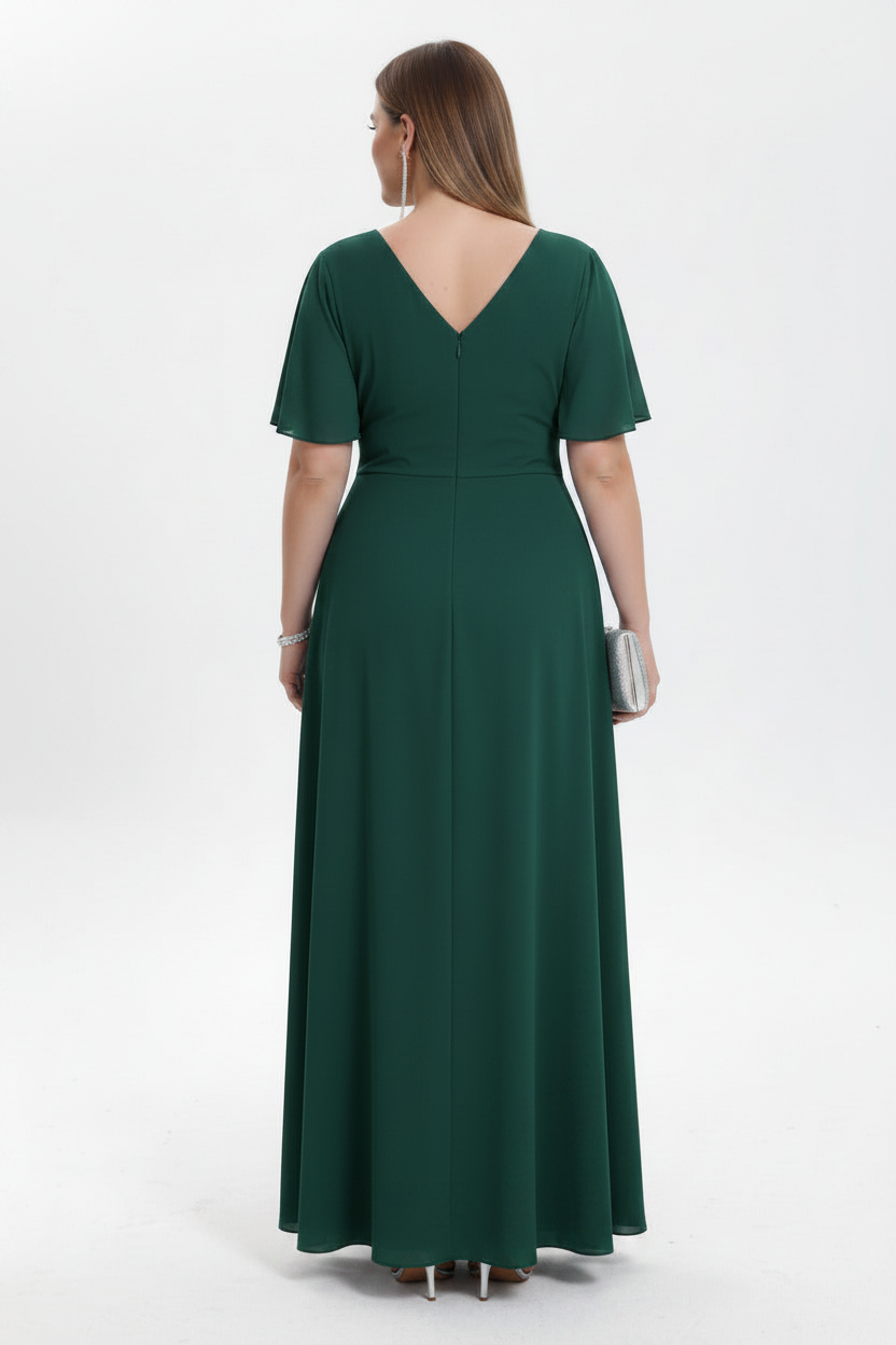 Vestido Salamanca verde oscuro vista espalda