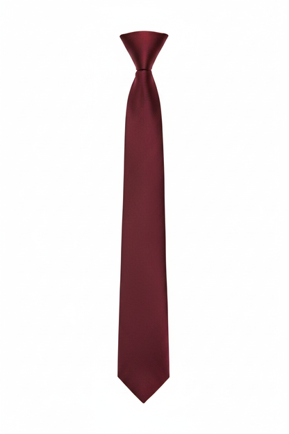 Corbata estrecha burdeos 4cm fondo blanco