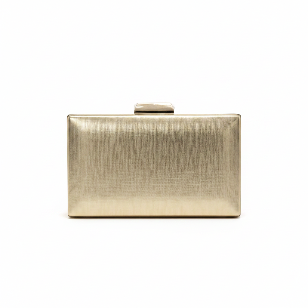 Clutch dorado fondo blanco - frontal