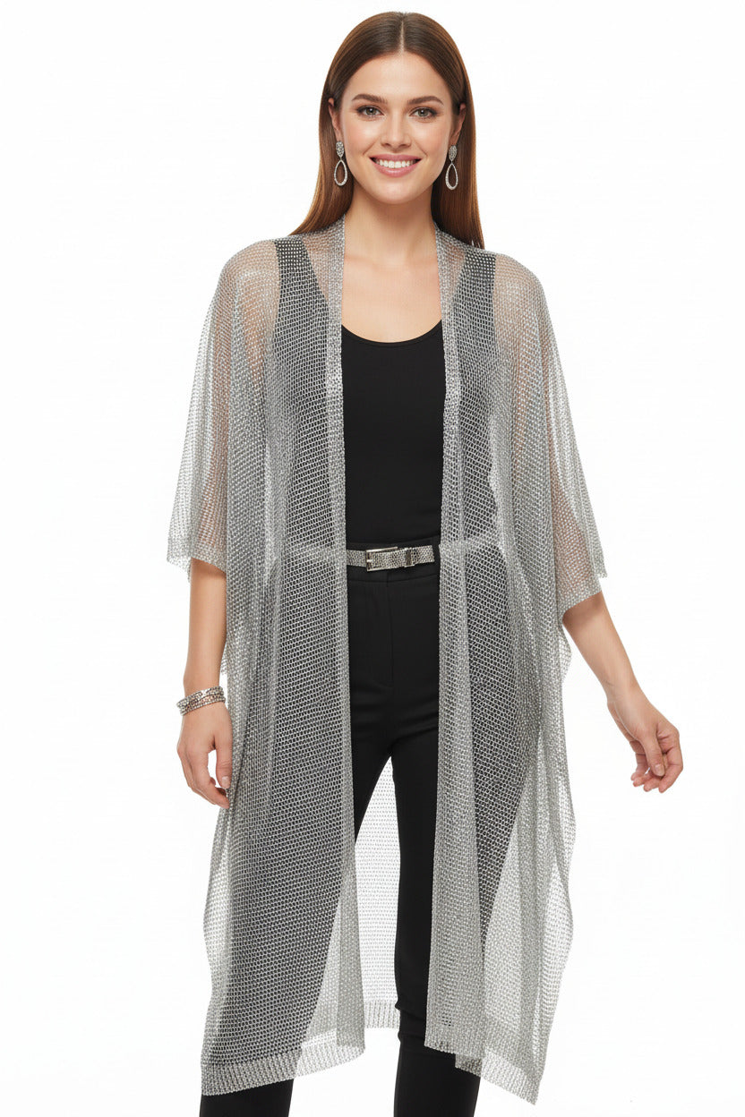 kimono plata para looks de fiesta