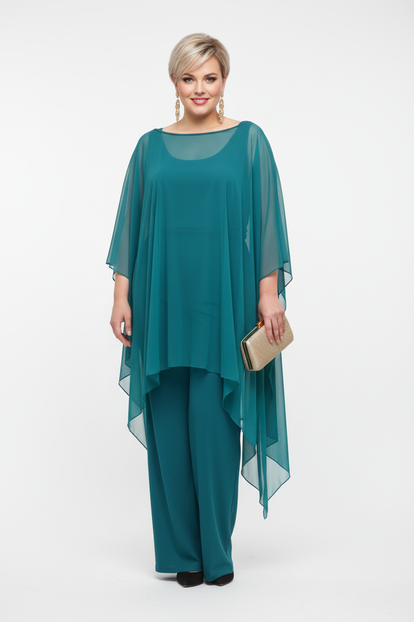  mono para invitada talla grande con capa verde