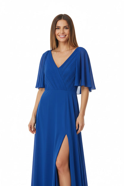 Vestido de Fiesta Largo Niza - Abertura en la Falda y Mangas de Vuelo
