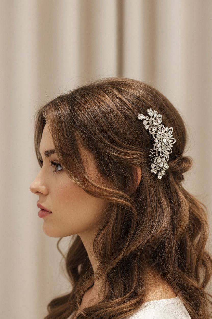 Peineta de Pedrería Plata Plata