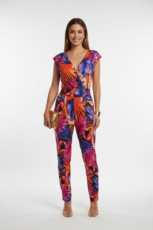 mono largo con estampado tropical