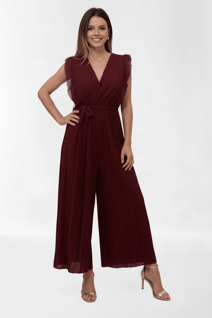 Mono de fiesta Narlai con Pantalón plisado Burdeos U (38 40)
