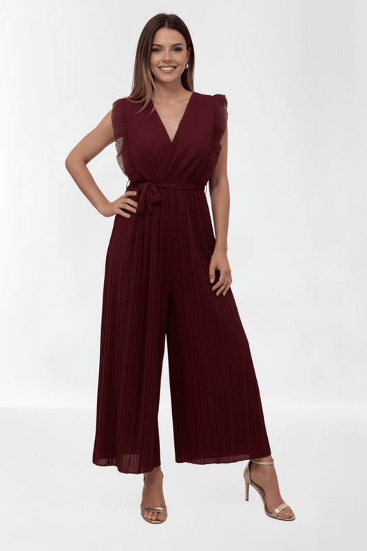 Mono de fiesta Narlai con Pantalón plisado Burdeos U (38 40)