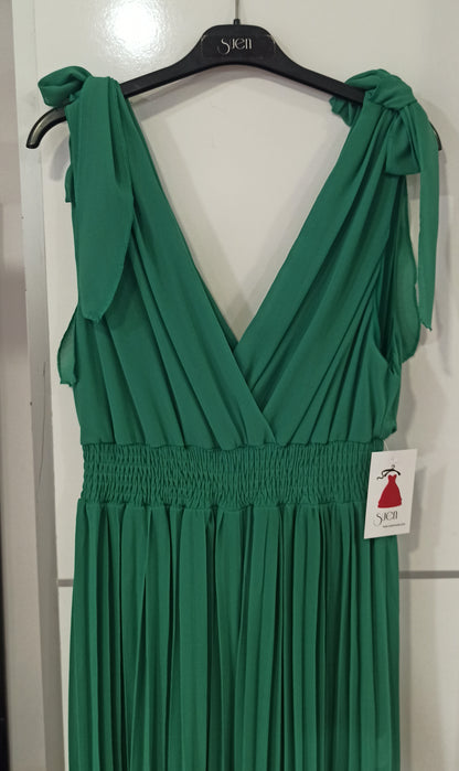 Mono de Vestir Maceió-Escote Pico y Pantalón Palazzo Plisado