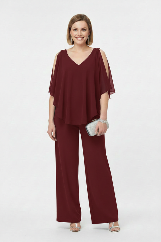 Mono Elegante Nagpur - Con Capa de Tul y Tirantes de Lentejuelas
