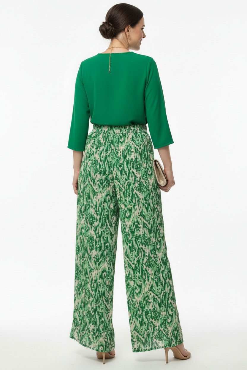 Pantalón de Fiesta Plisado Estampado