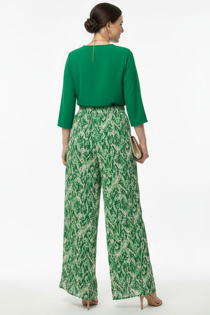 Pantalón de Fiesta Plisado Estampado