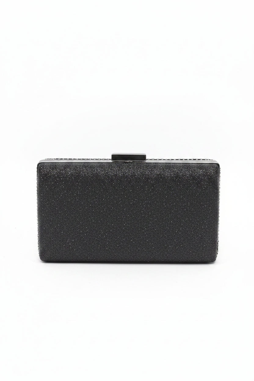 Clutch Negro con Brillos Incrustados