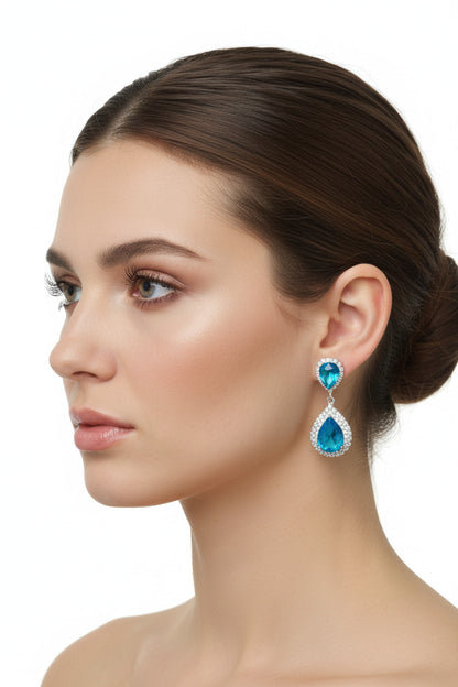 Pendientes de Fiesta Lágrima  con Cristales - Elegantes y Sofisticados