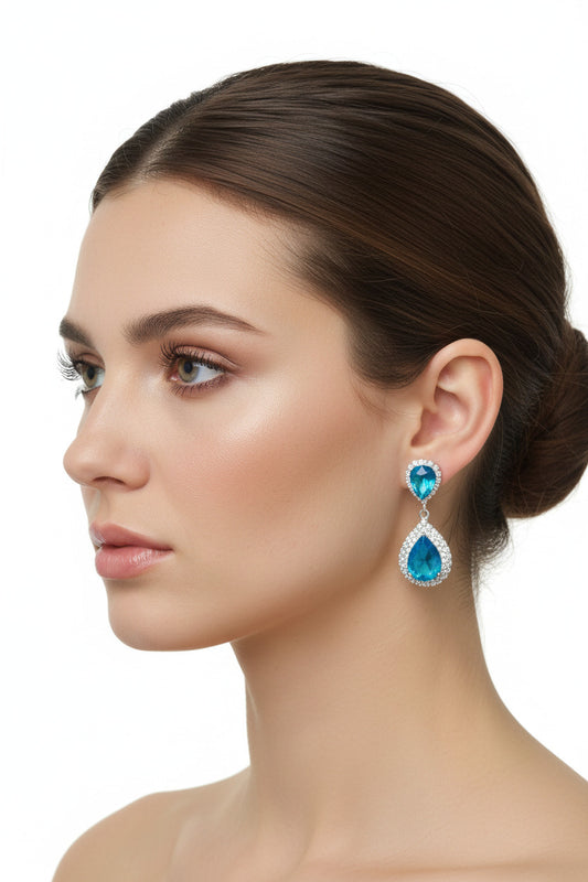 Pendientes de Fiesta Lágrima  con Cristales - Elegantes y Sofisticados