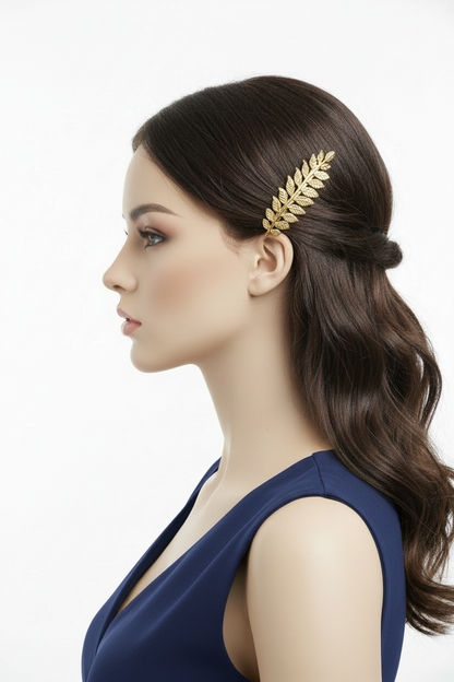 Pinzas para el Pelo Doradas de Hojas-2 unidades