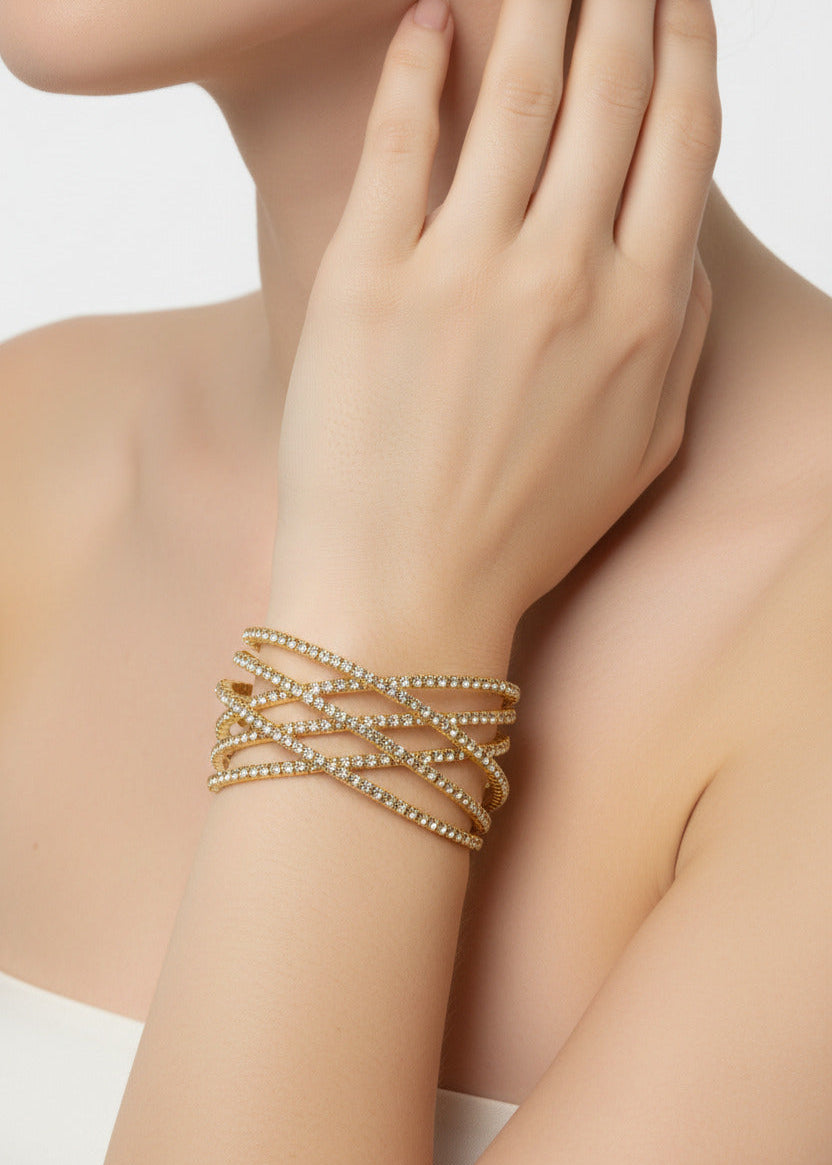 Brazalete de Fiesta Brillos en Plata o Dorado Dorado