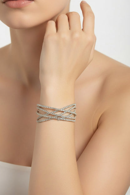 Brazalete de Fiesta Brillos en Plata o Dorado Plateado