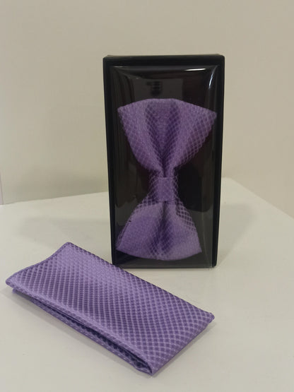 Set Pajarita Lila con Pañuelo
