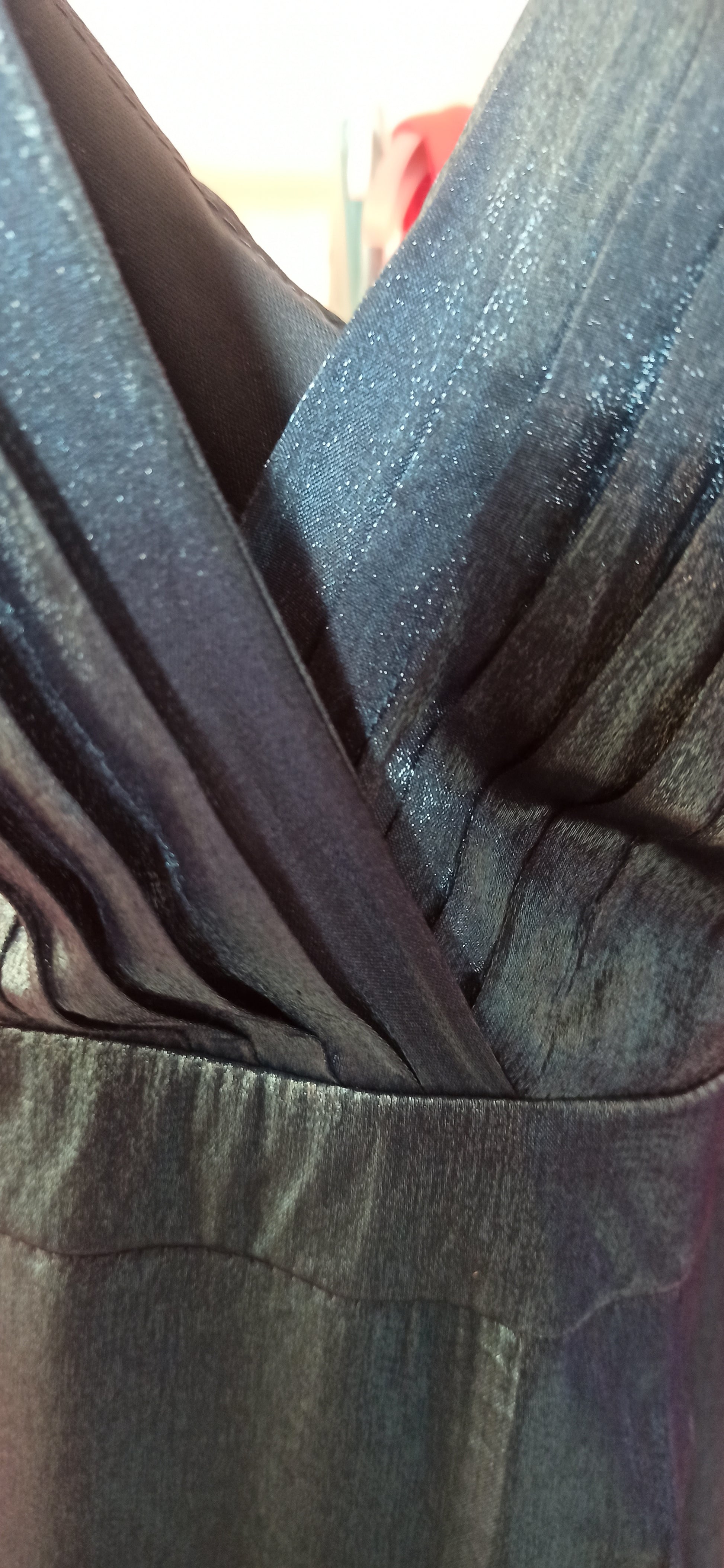 tela vestido de fiesta largo tela semi brillante con abertura