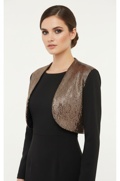 Bolero de Fiesta con brillos Doradas U (36 38) Dorado