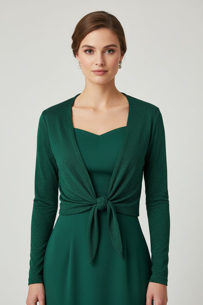 Torera Atada con Brillos Sutiles Verde oscuro U (36 38)