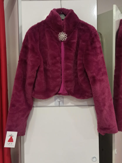Torera de Pelo con Broche - Manga Larga para Invitadas Magenta U (36 38)
