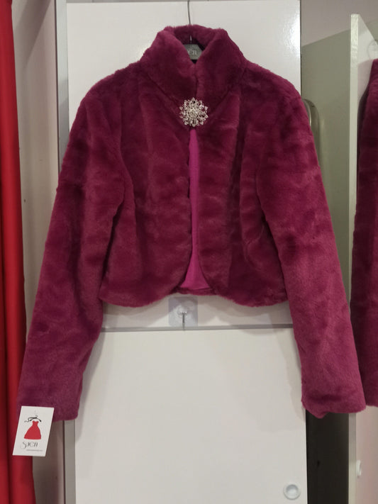 Torera de Pelo con Broche - Manga Larga para Invitadas Magenta U (36 38)