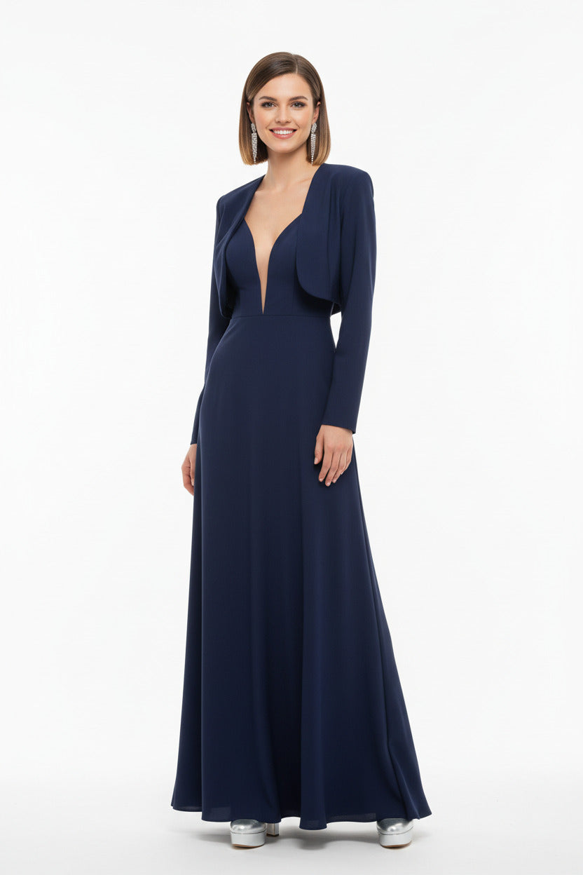 torera de fiesta satinada para vestidos marino suen