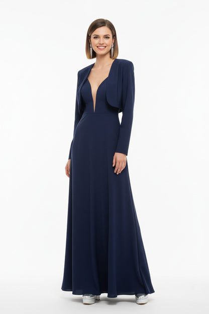 torera de fiesta satinada para vestidos marino suen