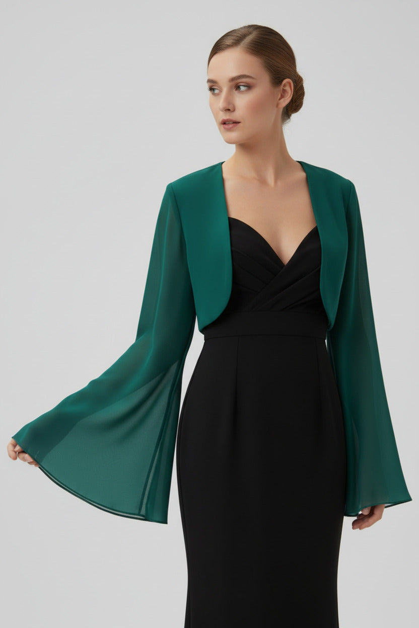 Torera de Gasa con Manga Campana Verde U (36 38)