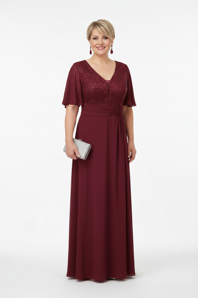 Vestido Aranga Burdeos
