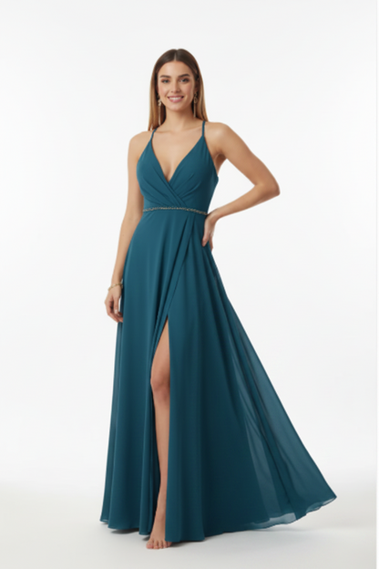 Long party dress with a slit in the skirt, Avignon